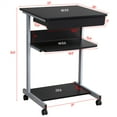 thumbnail image 3 of Yaheetech Modern Laptop Desk Table with Compact Storage, Black, 3 of 6
