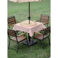 thumbnail image 5 of Square Outdoor Tablecloth with Umbrella Hole Golden Crown Outside Table Cloth Waterproof Patio Table Cover Pink Cartoon Funny Geometric Plaid Art Zipper Tablecloths for Picnic Camping 60x60 Inch, 5 of 8
