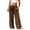 Brown, variant on Wide Leg Linen Pants for Women Elastic Waist Cotton Blend Casual Trousers with Pockets Loose Flowy Summer Beach Work Vacation Outfit High Waist 2026, Green, S