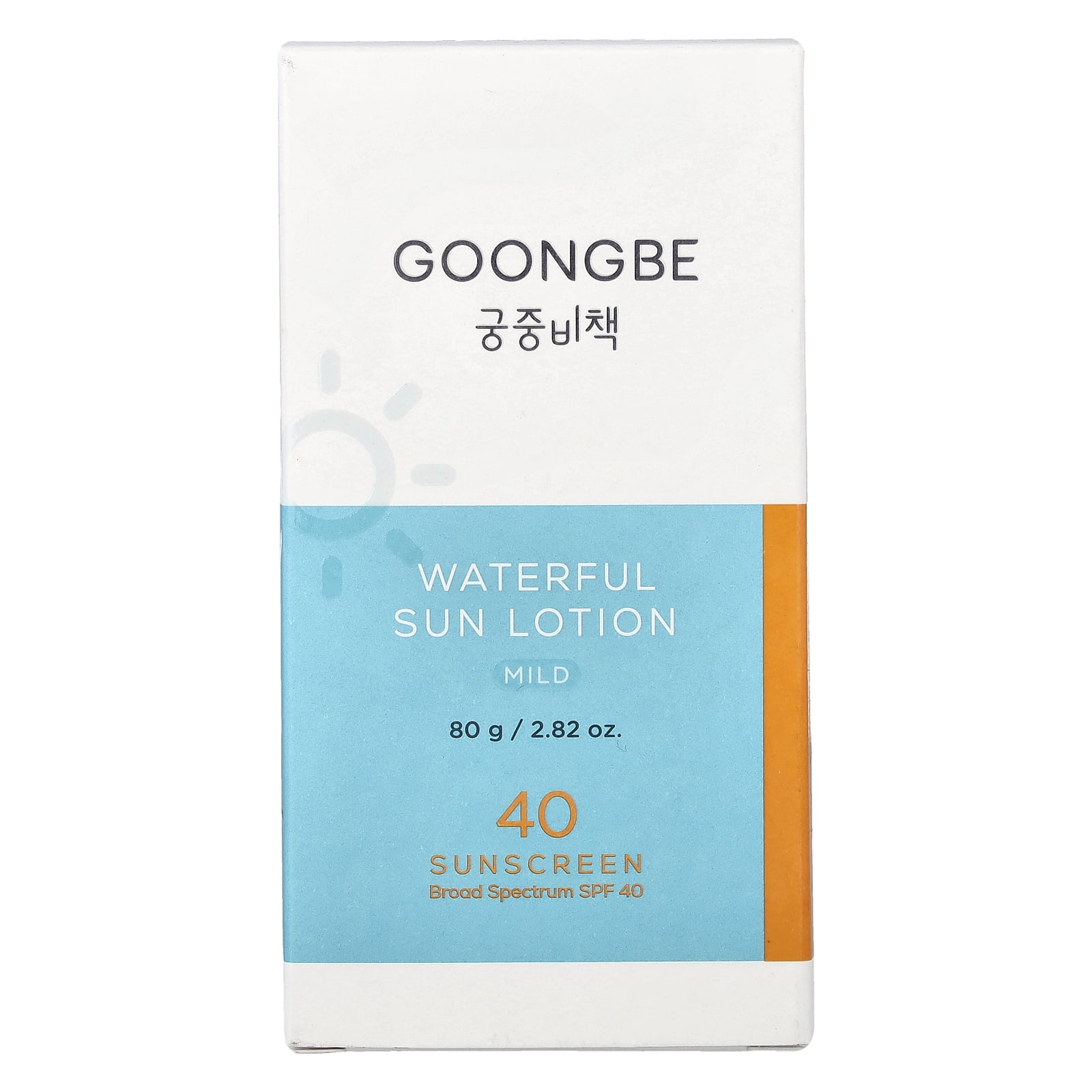 Goongbe Waterful Sun Lotion Sunscreen, Mild, SPF 40, 2.82 oz (80 g)
