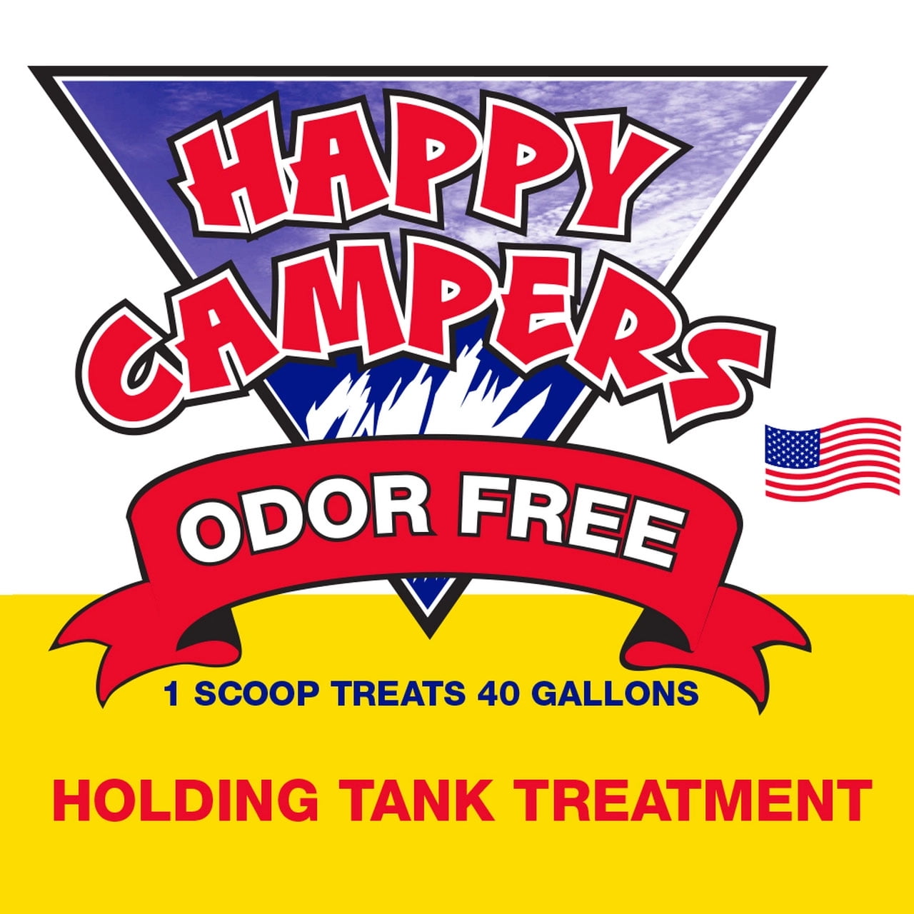 Happy Campers RV Toilet Treatment - Powerful Odor Control, Long-Lasting RV Tank Treatment - Prevents Clogs, Buildup, Sensor Failure - Keeps Holding Tank Clean & Healthy, Odor Free (64 Treatments)