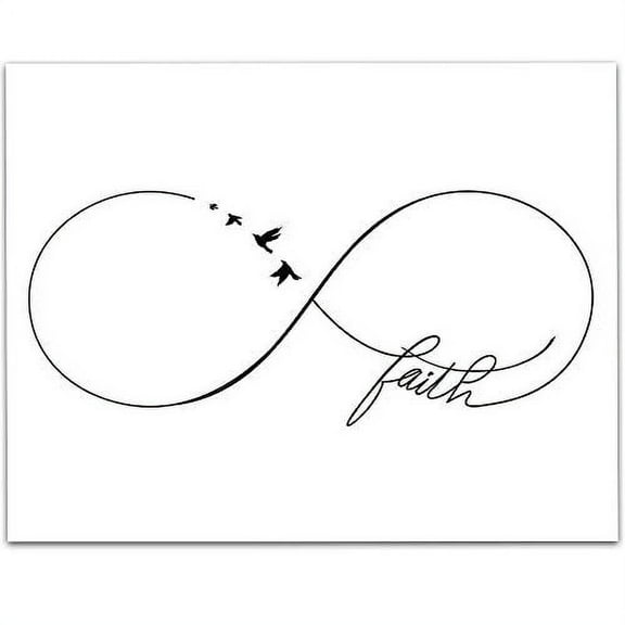 Faith Infinity Symbol Wall Art - 11x14 Unframed Art Print - Great Inspirational Gift