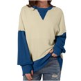 thumbnail image 4 of GigrtiJin Womens Color Block Sweatshirt with Thumb Hole Fall Long Sleeve Crew Neck Oversized Pullover Tops, 4 of 8