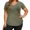 Army Green, variant on Womens Plus Size Top Loose Fit V Neck T Shirt Solid Color Green XXL