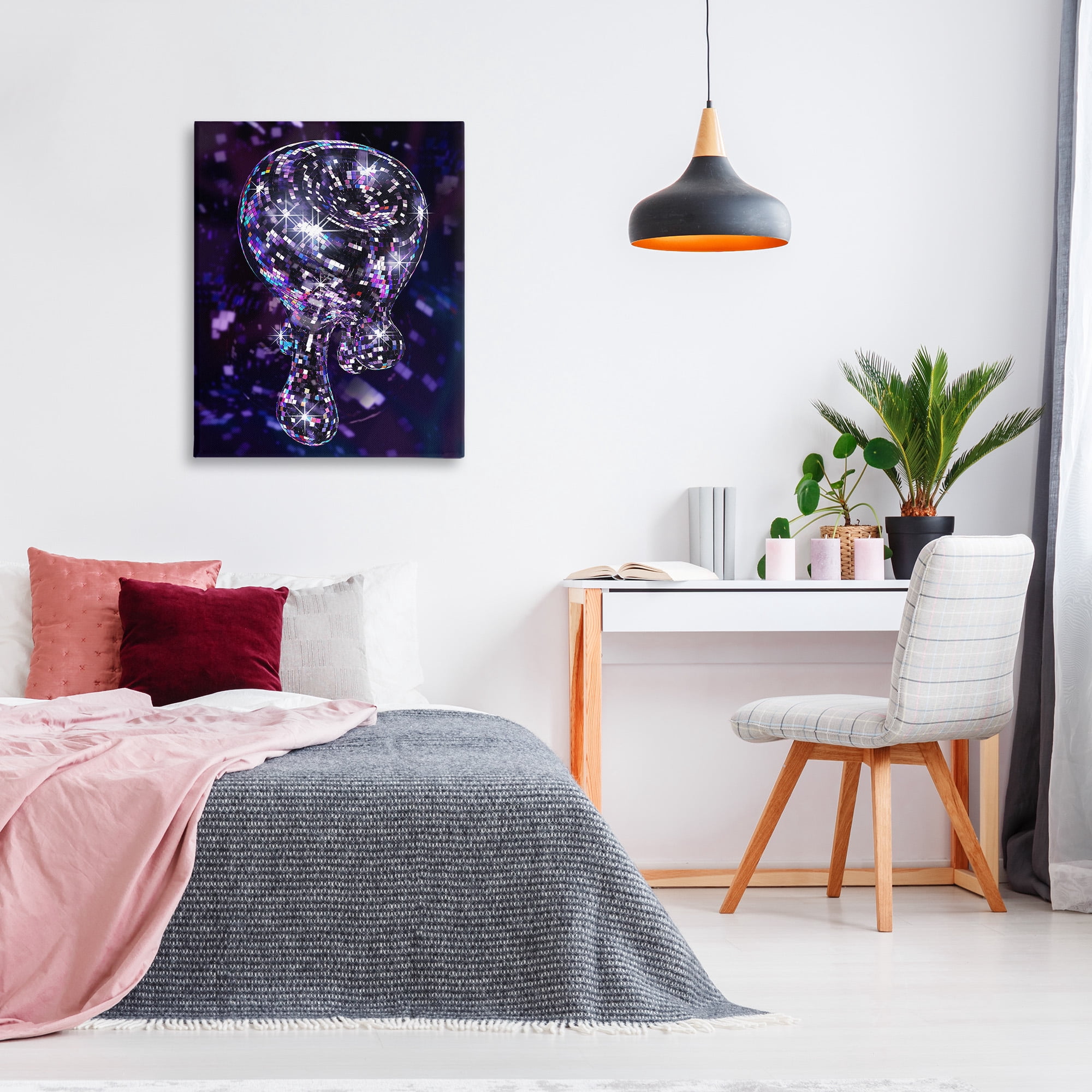 Stupell Industries Abstract Dripping Disco Abstract Painting Gallery Wrapped Canvas Art Print Wall Art, 30 x 40