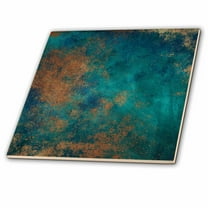 3dRose, Teal and Image Of Copper Abstract , 4 Inch Ceramic Tile