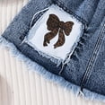 thumbnail image 7 of TOWED22 Kid Girls Clothes Outfits Cute Sweet Bowknot Print T-Shirt + Bowknot Print Denim Skirt Summer Clothing Set(Grey,2-3 Y), 7 of 7