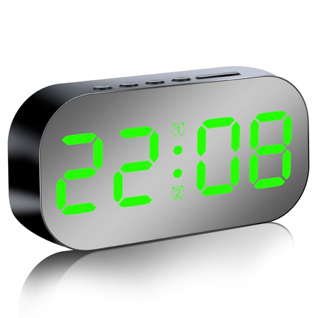 CUITING Réveil Numérique Portable Réveil de Bureau avec Affichage de la Température Rechargeable par Usb Noir
