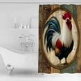 thumbnail image 4 of Extra Long Shower Curtain 72x96 Inch, Rooster Shower Curtain Waterproof Bathroom Decor Vintage Rustic Farmhouse Style Oil Painting Fabric Bath Curtain Set Accessories with Hooks, 4 of 6