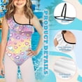 thumbnail image 6 of Uorisanigo Bathing Suits for Girls Size 3-4 Colorful Heart Summer Beach Vacation Swimwear with Ruffled Sleeve Straps One Piece Swimsuit Pool Party, 6 of 7