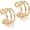 3 Hoops /Pair, variant on Women Ear Cuff Earring Gold Non Pierced Ear Cartilage Clip on Wrap Hoop 14K Gold Filled Tiny Boho Beach Simple Minimalist Delicate Handmade Hypoallergenic Jewelry Gift-Sold as Single/Pair