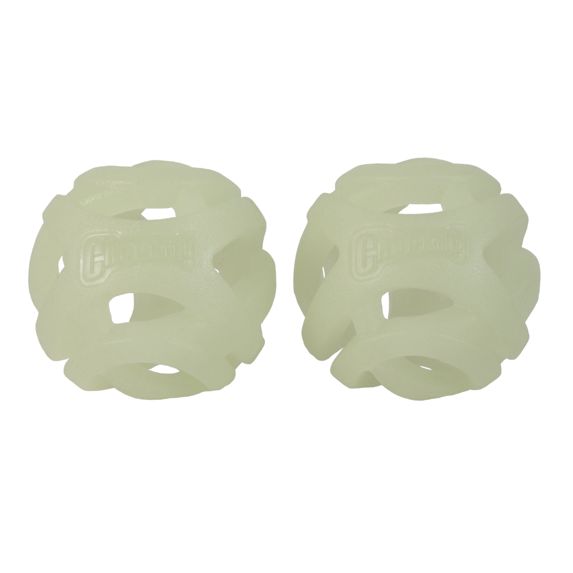 Chuckit! Air Glow Fetch Hard Breathe Easy Dog Ball Rubber Toy For Dogs, Medium 2.5", For Breeds 20 to 60 lb, Pack of 2, White Glow In The Dark
