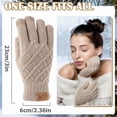 thumbnail image 2 of Bocaoying 3 Pairs Winter Gloves for Women, Touch Screen Elastic Thermal Knit Lining Warm Gloves for Cold Weather, 3D Pattern Windproof Cuff Thicken Gloves, 2 of 7