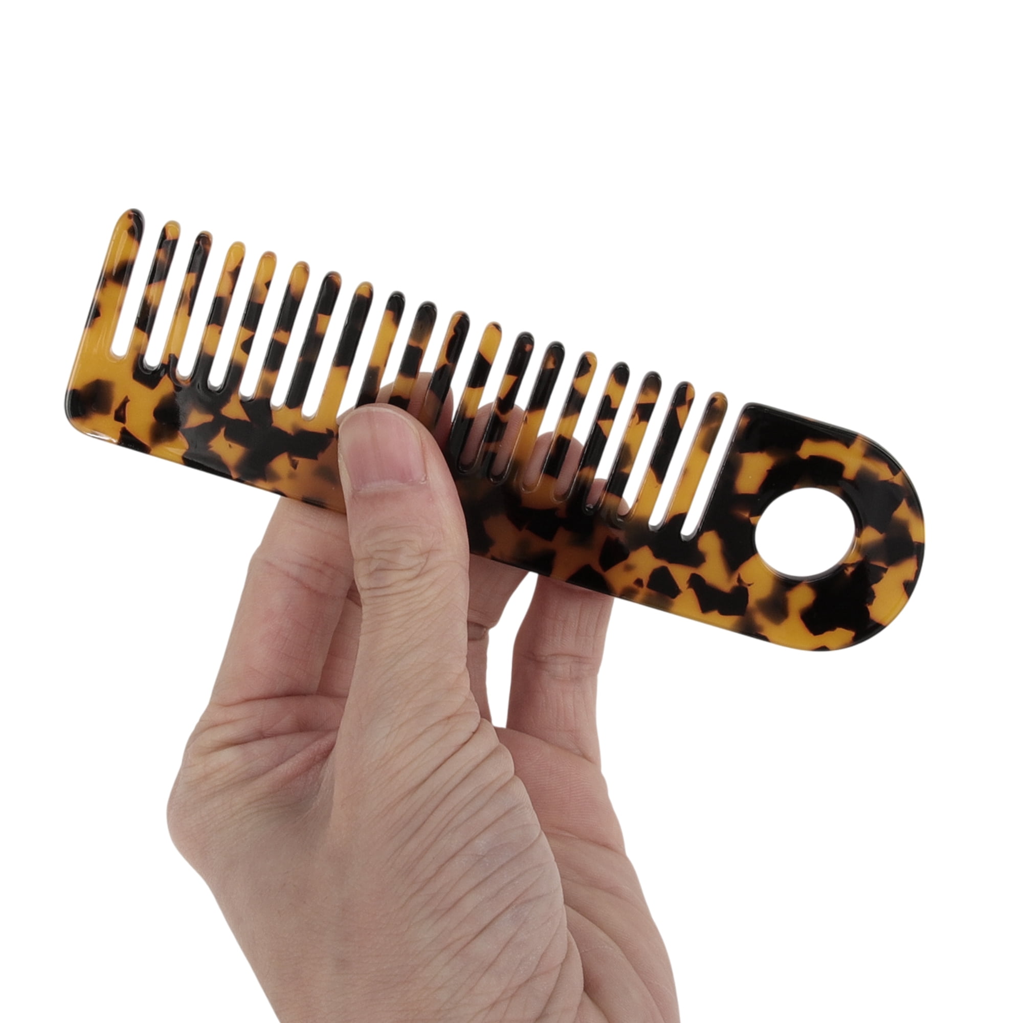 Unique Bargains 1 Pc Exquisite Marble Pattern Hair Comb for All Hair Types Brown