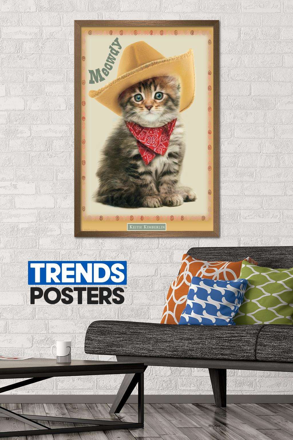 Keith Kimberlin - Kitten - Meowdy Wall Poster, 22.375" x 34", Framed