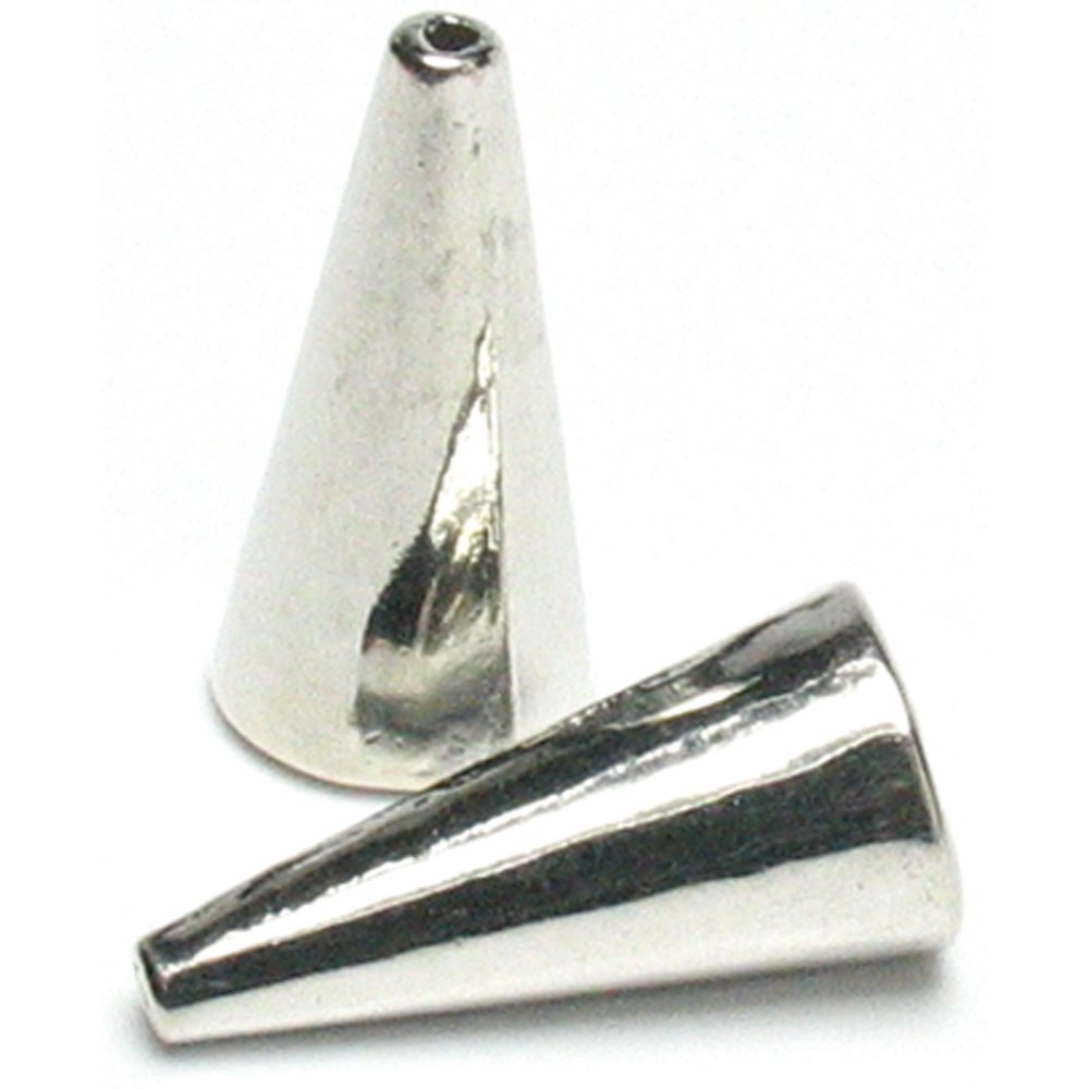 Jewelry Basics Metal Findings, 6pk, Silver, Cones