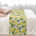thumbnail image 2 of Yellow Lemons Bed Runner for Twin Size Bed, Green Leaf Vintage Linen Summer Fruit Soft Bedding Scarf Bedding Protector Slipcover Sofa Throw for Bedroom Hotel Guesthouse, 2 of 8