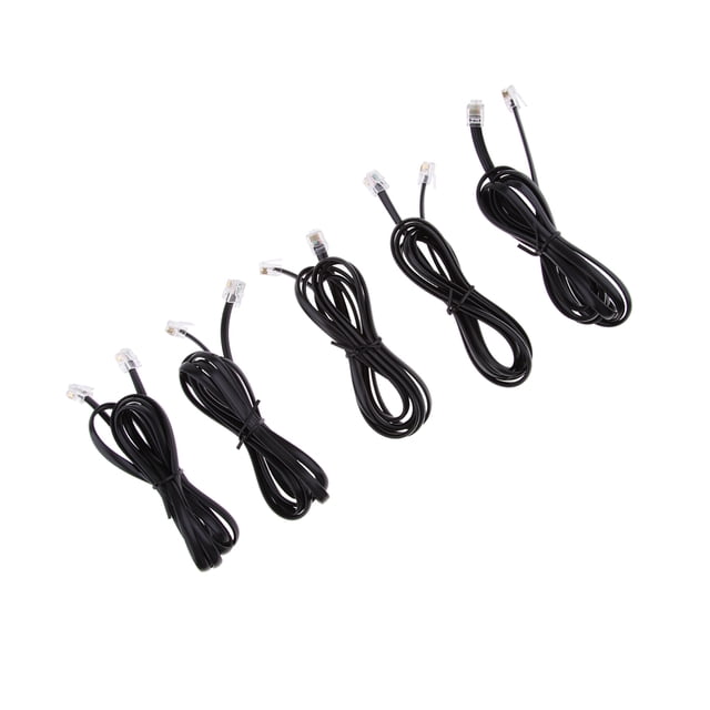 5 Piezas Cable de teléfono plano 6P6C Sunnimix