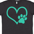 thumbnail image 4 of Inktastic Teal Heart with Paw Print T-Shirt, 4 of 5