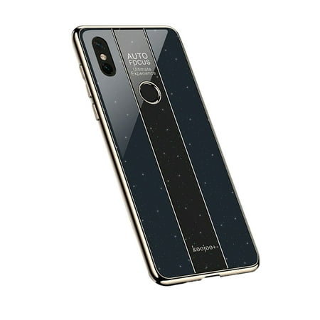 Luxury Phone Case Hardened Acrylic Electroplated Reinforcement Anti-fall Phone Cover for Xiaomi Mi Max 3(Black)