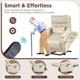 thumbnail image 4 of Vabches Power Lift Recliner Chair Dual Motor, Electric Leather Recliner for Adults with Cup Holder, Tray and USB & Type-C, Pillow Side Pocket, 4 of 9