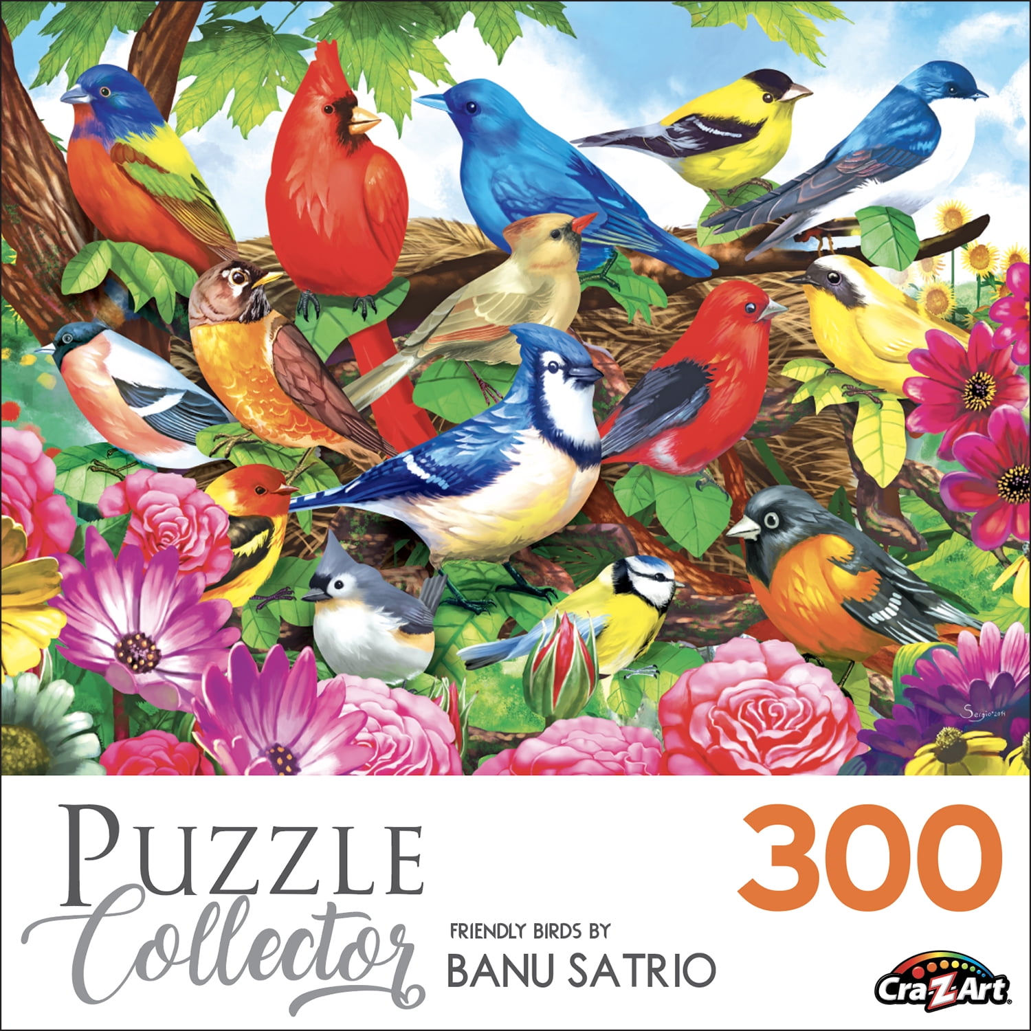 Cra-Z-Art Puzzle Collector 300 Piece Jigsaw Puzzle - Friendly Birds