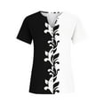 thumbnail image 4 of Black and Friday Azrian Tops Saving!,Women's Summer V-neck Print Casual Loose Top Short Sleeve V-neck Button Blouses Tops Clearance Sale, 4 of 5