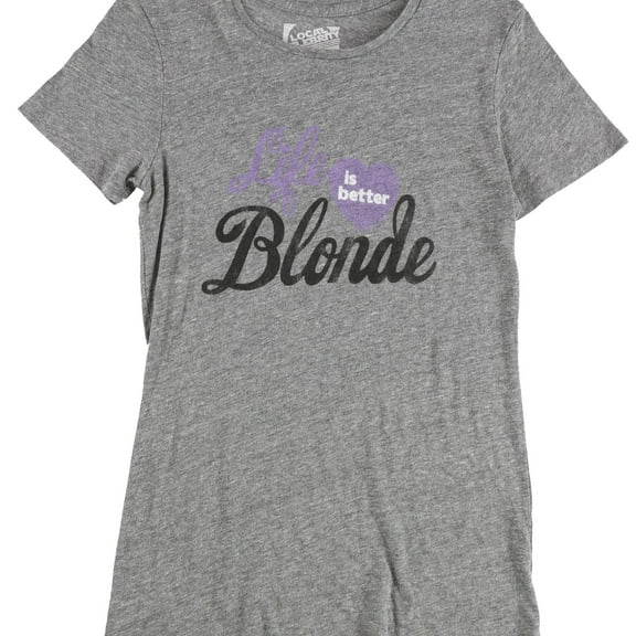Local Celebrity Womens Life Is Better Blonde Graphic T-Shirt, Grey, Medium