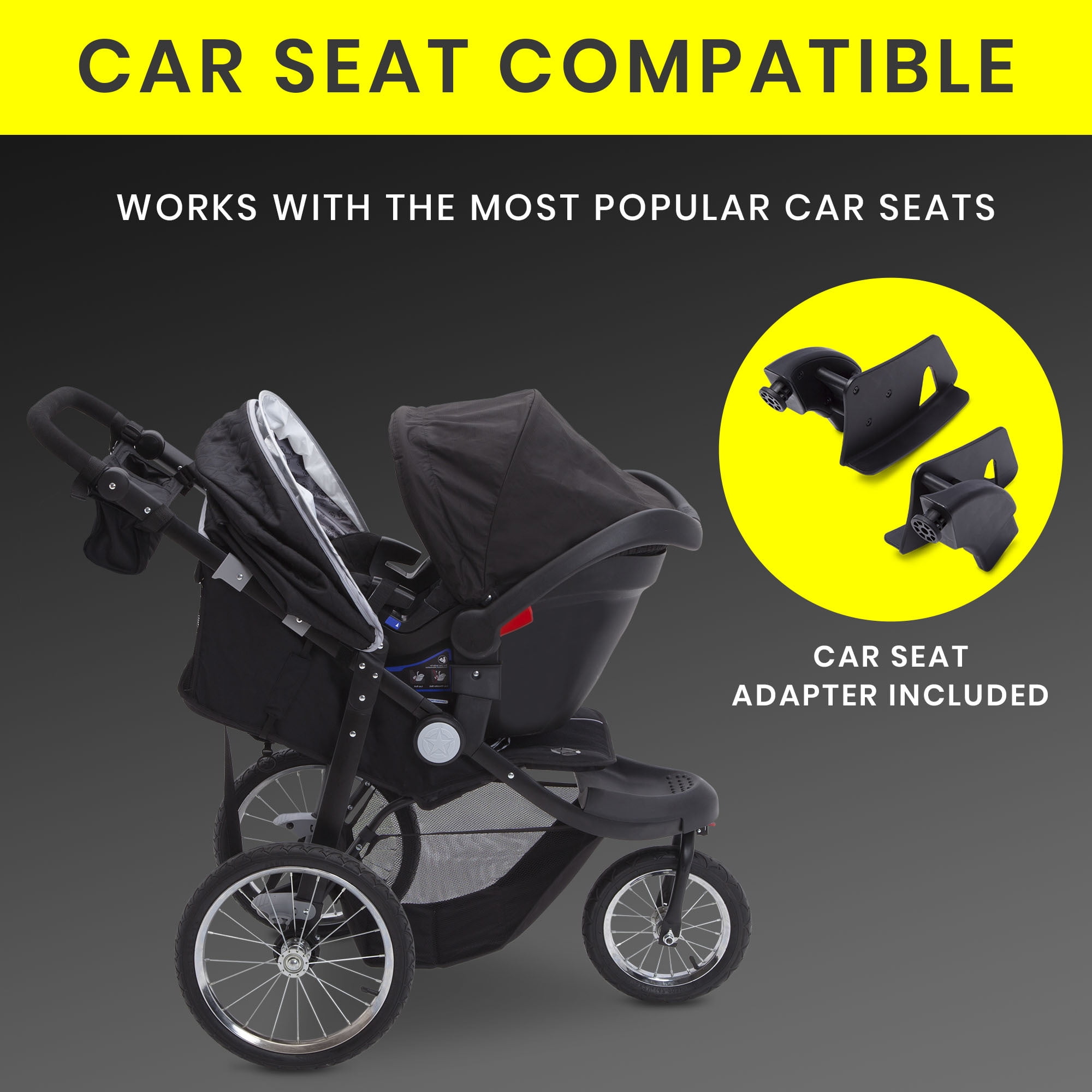 J 2024 is for Jeep Cross Country Sport Plus Jogger Stroller by Delta Child