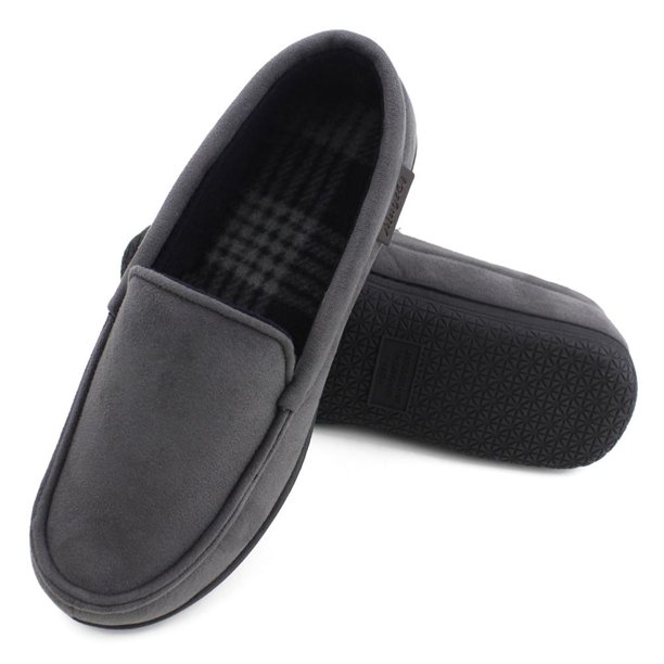 Mens Slippers Microsuede Moccasin Memory Foam House Shoes