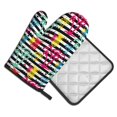 thumbnail image 2 of Vsdgher Trendy Colorful Pineapples Oven Mitts and Pot Holders 2 pcs Set,High Heat Resistant Kitchen Oven Glove for Baking and Cooking, 2 of 7