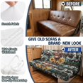 thumbnail image 3 of Aplkyhs RV Jackknife Sofa Cover Highland Cow Sunflower with Elastic Band 2-Piece Couch Protector for Backrest & Seat, Washable Non-Slip RV Furniture Protector for Jackknife Sleeper Sofa, 3 of 7