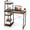 Rustic Brown, variant on BarefHaven Computer Desk with Shelves, Space Saving Home Office Desk with 3-Tier Ladder Shaped Storage Bookshelf, Modern Writing Study Desk with Metal Frame, Compact Computer Workstation (Black)