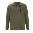 thumbnail image 3 of Dovford Mens Corduroy Shirt with Elbow Patches Button Up Mock Neck Long Sleeve Sweaters Casual Polo Sweatshirts No Hood, 3 of 5