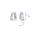 thumbnail image 4 of Bling Jewelry Womens Square Pyramid Scroll Swirl Filigree Kpop Huggie Earrings Hoop Sterling Silver, 4 of 5