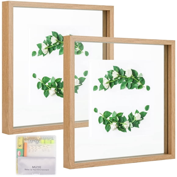 Set de marcos flotantes MUYE 10x10 cm con doble cristal cuadrado Photo