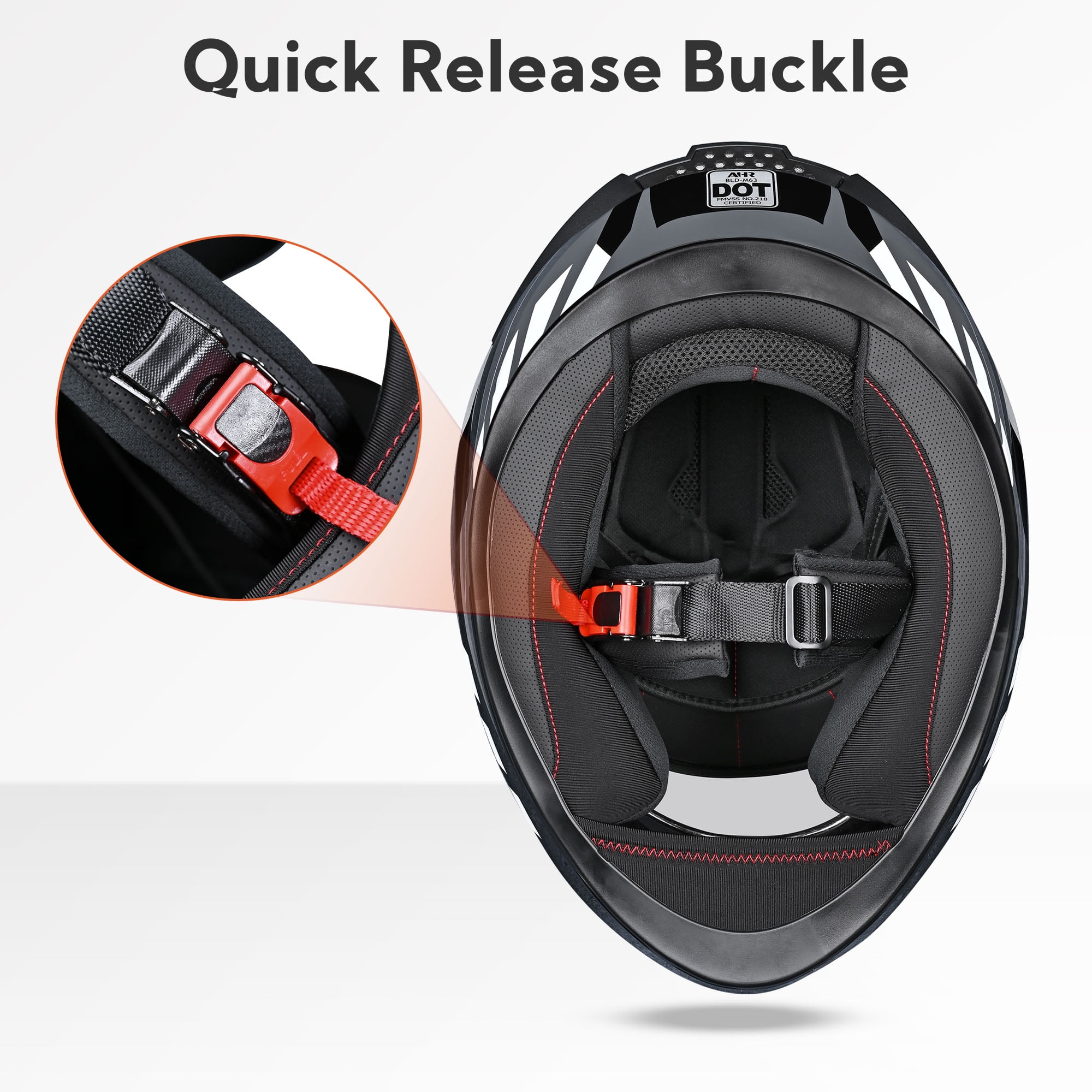 AHR RUN-F3 Full Face Motorcycle Helmet DOT Approve Lightweight Street Bike Touring Racing XL