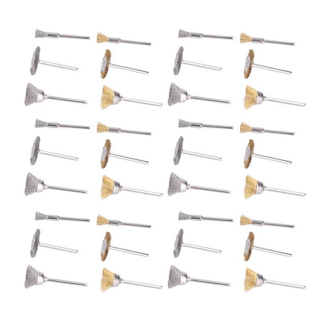 Ruedas de alambre de acero, juego de 36 piezas de cepillos para pulir alambre, kit de cepillos de alambre compactos y livianos