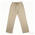 thumbnail image 3 of Guluxicc Linen Pants for Men Elastic Waist Drawstring Solid Trousers with Pockets Trendy Summer Casual Beach Pants, 3 of 6