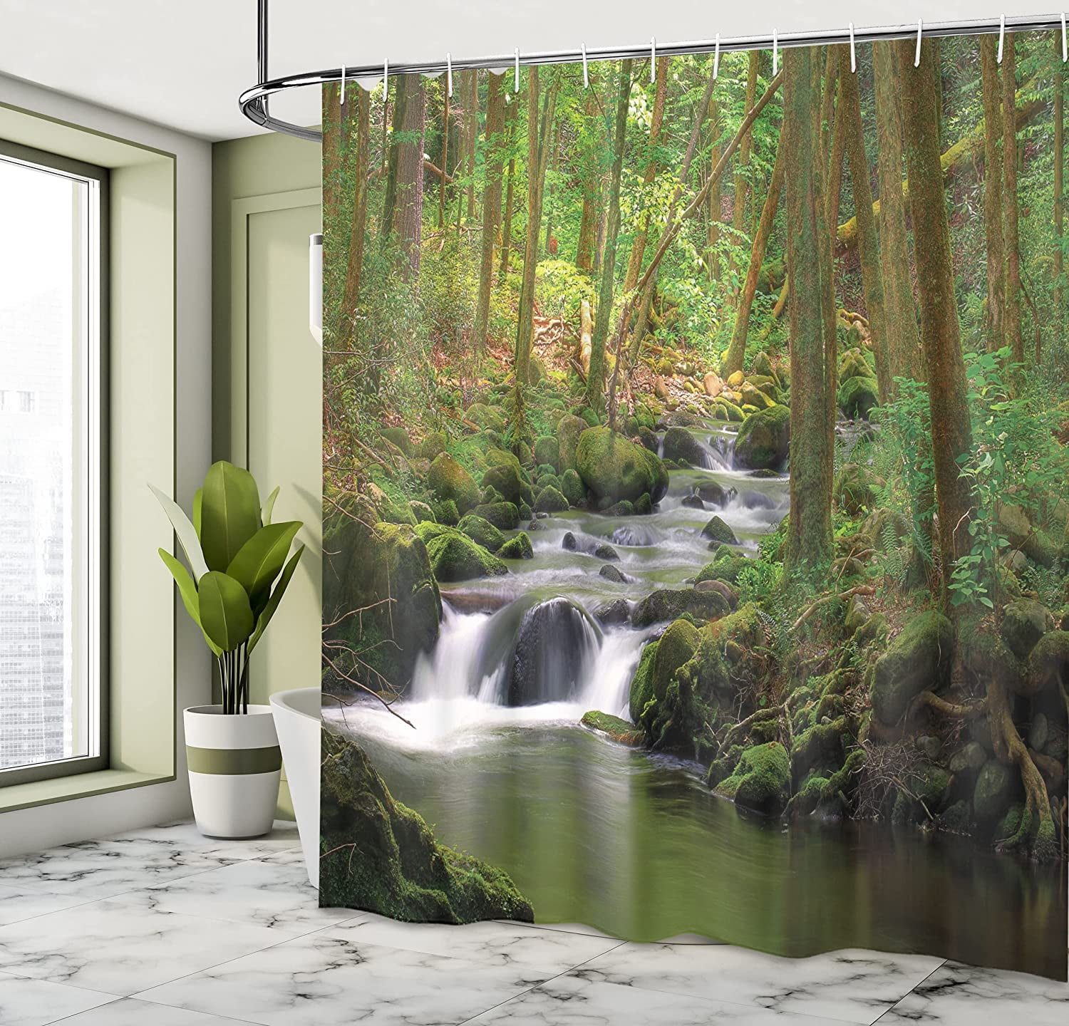 SPXUBZ Game On Shower Curtain Retro Gaming Level Up Bathroom Curtains,  Machine Washable, Water-Repellent Green 72x72inch 