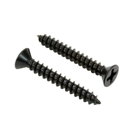 ORUYROP #8x1-1/4'' Black Xylan Coated Stainless Flat Head Phillips Wood Screw (25 pc) 18-8 (304) Stainless Steel Screw by