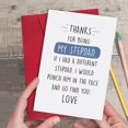 thumbnail image 4 of Funny Step Dad Father’s Day Card, Humor Birthday Card Gift for Him, Thanks for Being My Stepdad, Punch Him in the Face, 4 of 5