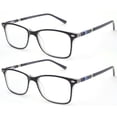 thumbnail image 2 of 2 Pairs - Blue Ray Blocking Lens Light Weight Frame Acetate Spring Temple Computer Reading Glasses for Women for Men, Reading Glasses +2.50 With Hard Case, 2 of 3