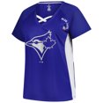 thumbnail image 2 of Women's-Profile  Royal Toronto Blue Jays Glitter Raglan V-Neck T-Shirt, 2 of 3