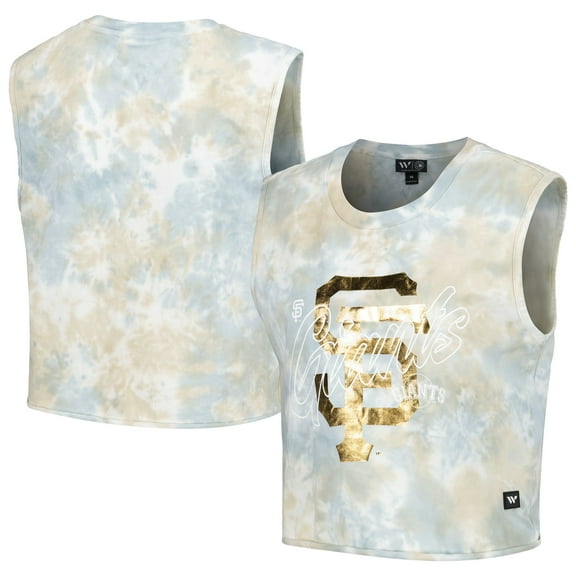 Women's The Wild Collective White San Francisco Giants Washed Muscle Tank Top