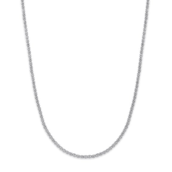 Classic Silver Tennis Necklace with Cubic Zirconia