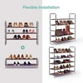 thumbnail image 3 of Zimtown 5 Tiers Shoe Rack Shoe Shelf Free Standing Non-woven Waterproof Fabric Closet Shoe Storage Organizer Space Saving, Dark Brown Finish, 3 of 7