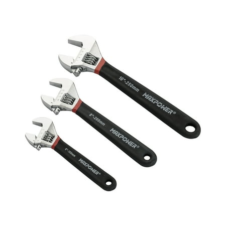 

MAXPOWER Adjustable Wrench Set (6in 8in 10in) Double Dipped 3PCS