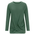 thumbnail image 4 of Womens Tunic Tops Long Sleeve Shirts Fall Winter Casual Crewneck Sweaters Front Twist for Leggings, 4 of 7