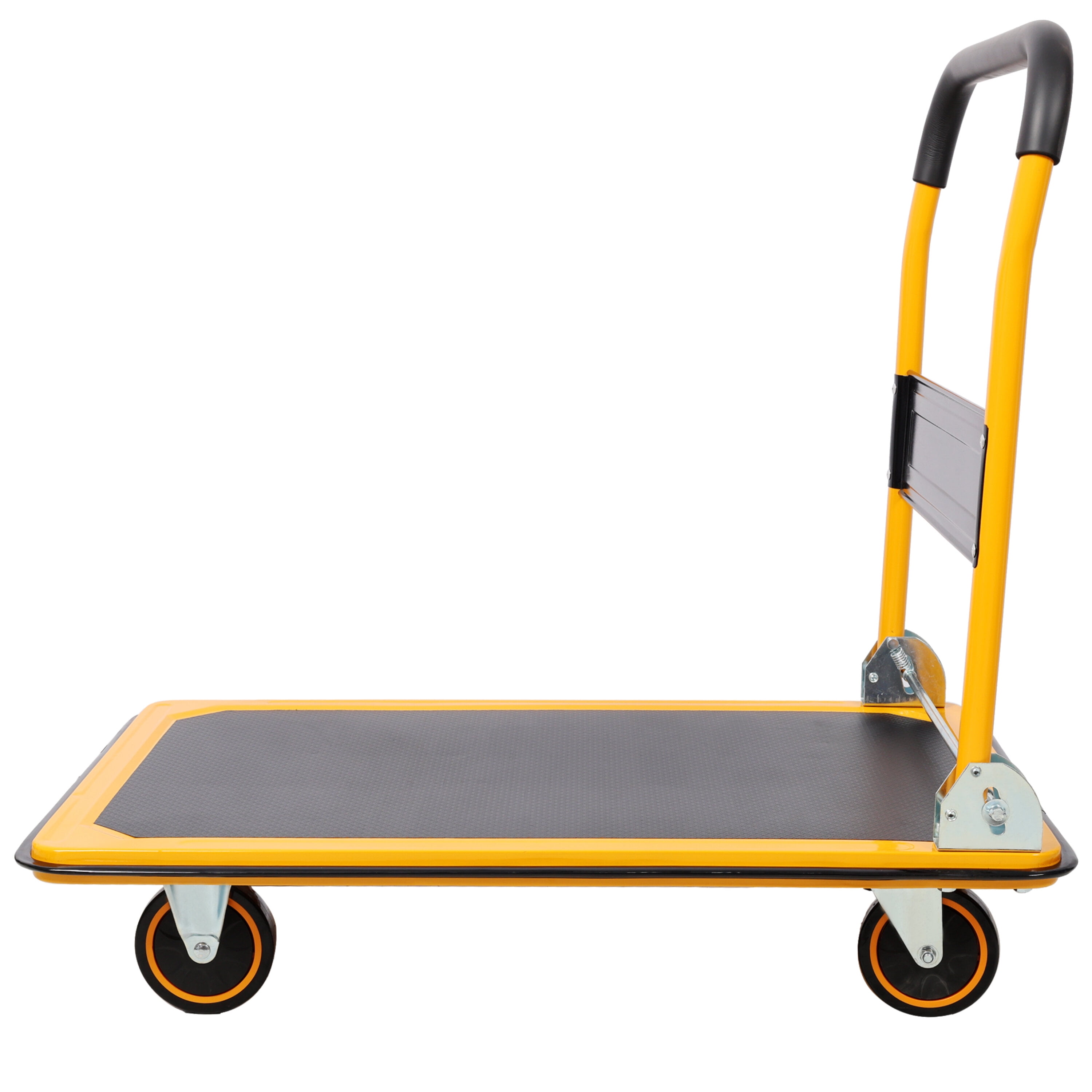 Hand Truck Foldable Platform Truck Push Dolly 330 lb. Weight Capacity Black and Yellow,Appliance Dolly